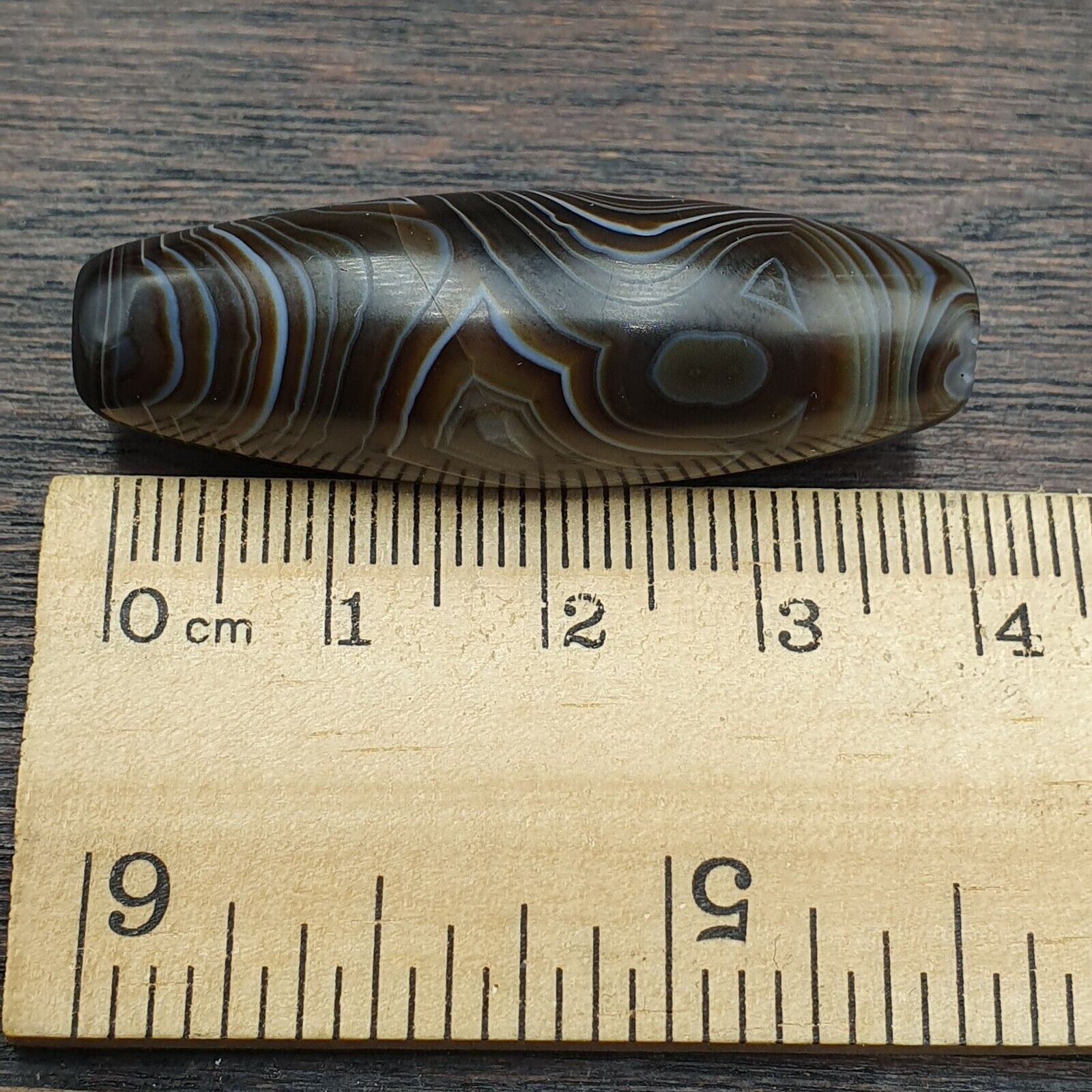 Antique Yemeni Collectible Agate Bead Natural eyes Pattern Banded Agate -45