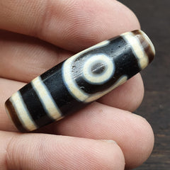 2 Eyes Tibetan dzi bead old amulet Antique Agate Tibet gzi pendant #TB42