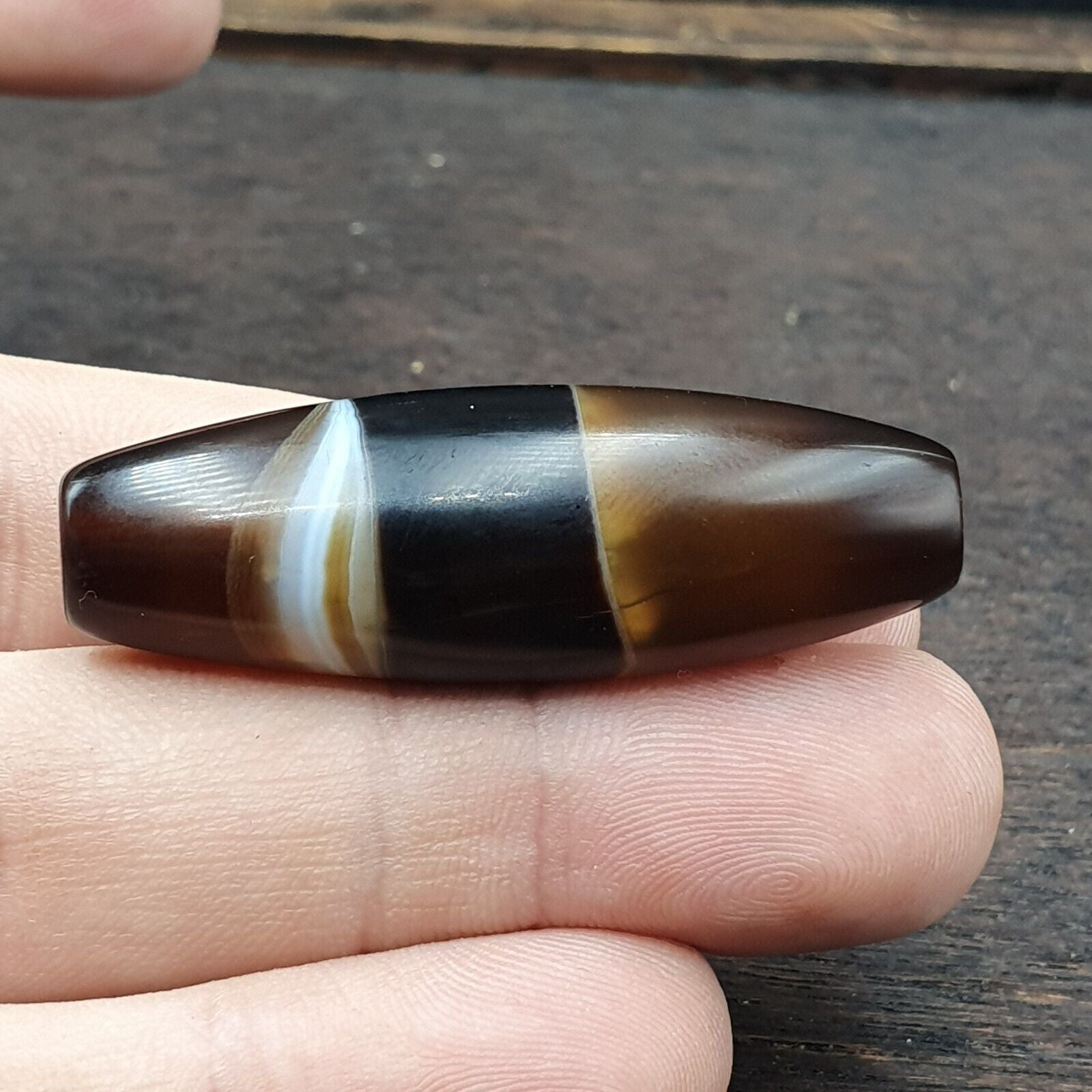 Antique Yemeni Collectible Agate Bead With Nature's Signature Banded Agate -41