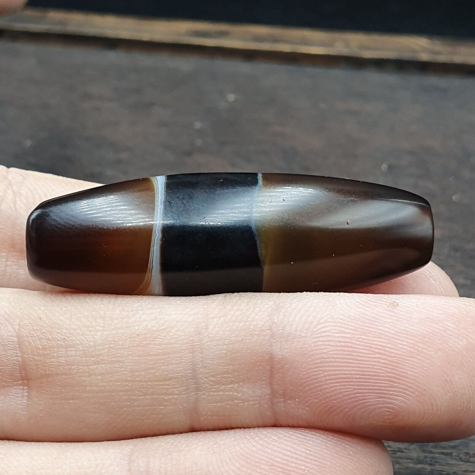 Antique Yemeni Collectible Agate Bead With Nature's Signature Banded Agate -41