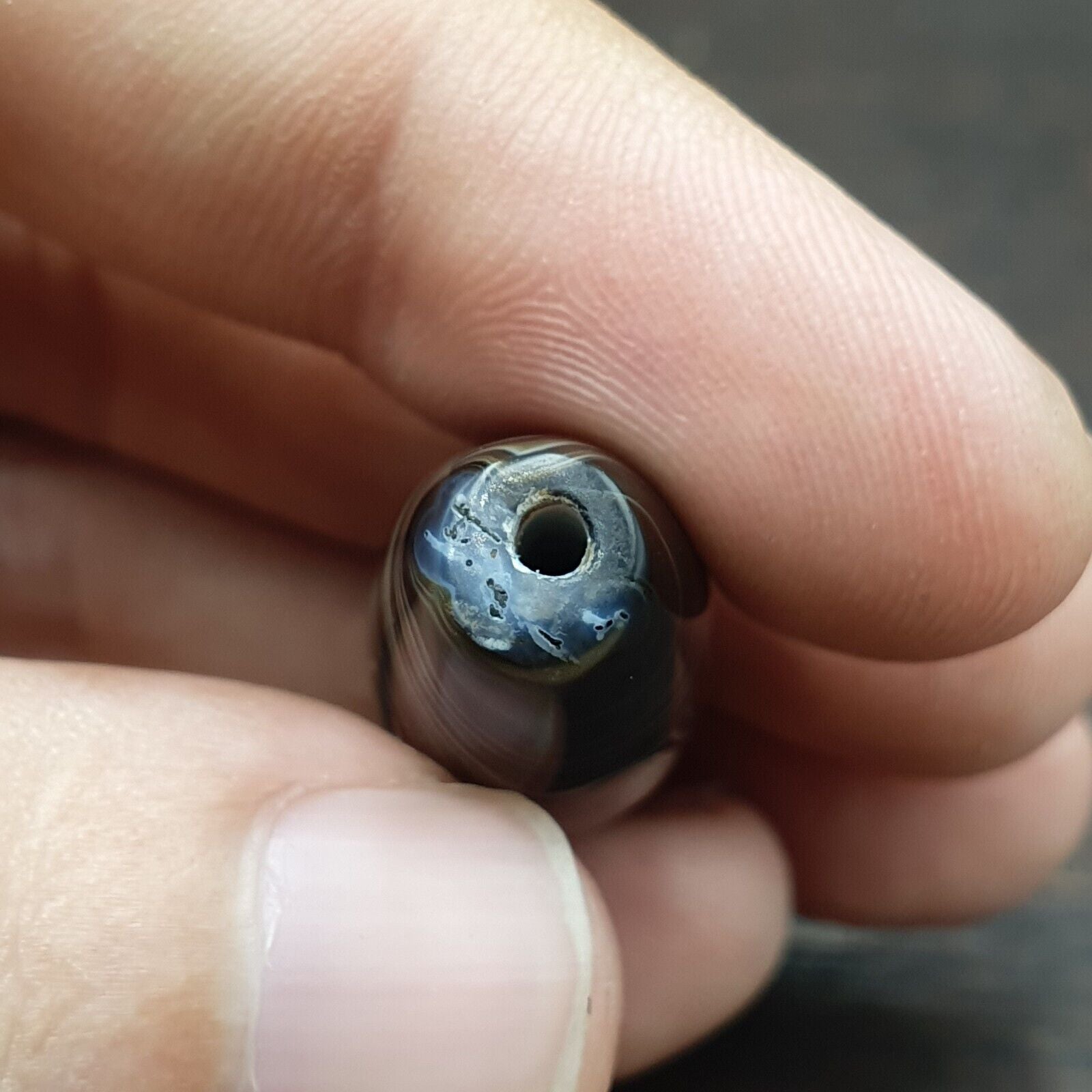 Antique Yemeni Collectible Agate Bead Natural eyes Pattern Banded Agate -45