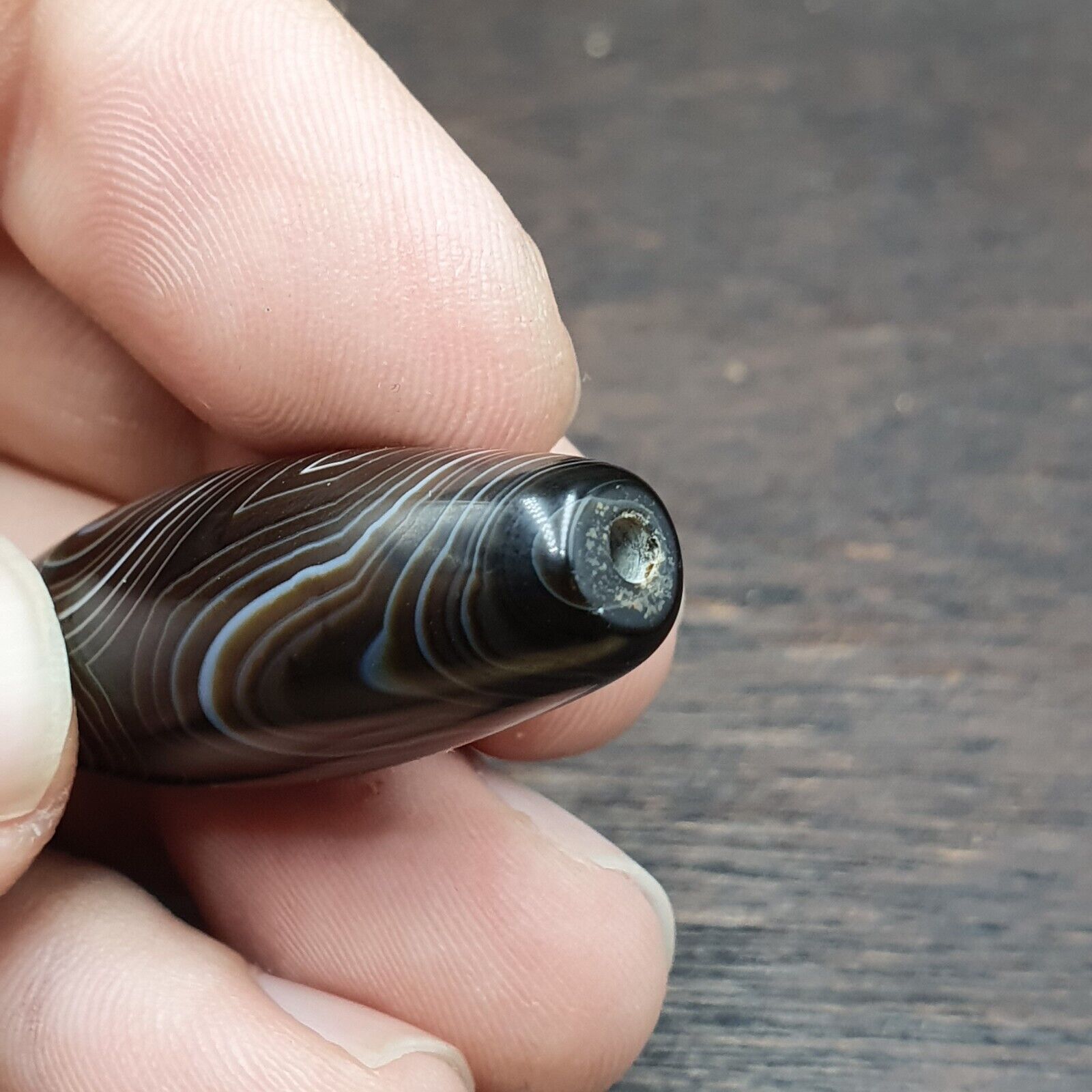 Antique Yemeni Collectible Agate Bead Natural eyes Pattern Banded Agate -45
