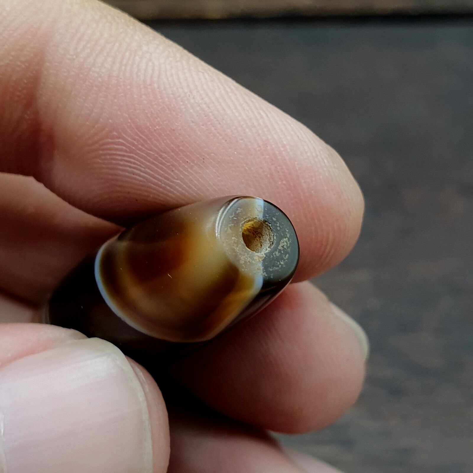 Antique Yemeni Collectible Agate Bead With Nature's Signature Banded Agate -42