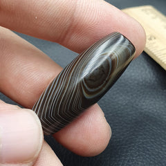 2 Old Yemeni Agate Natural Rare pattern African Banded Agate Bead  YM-52