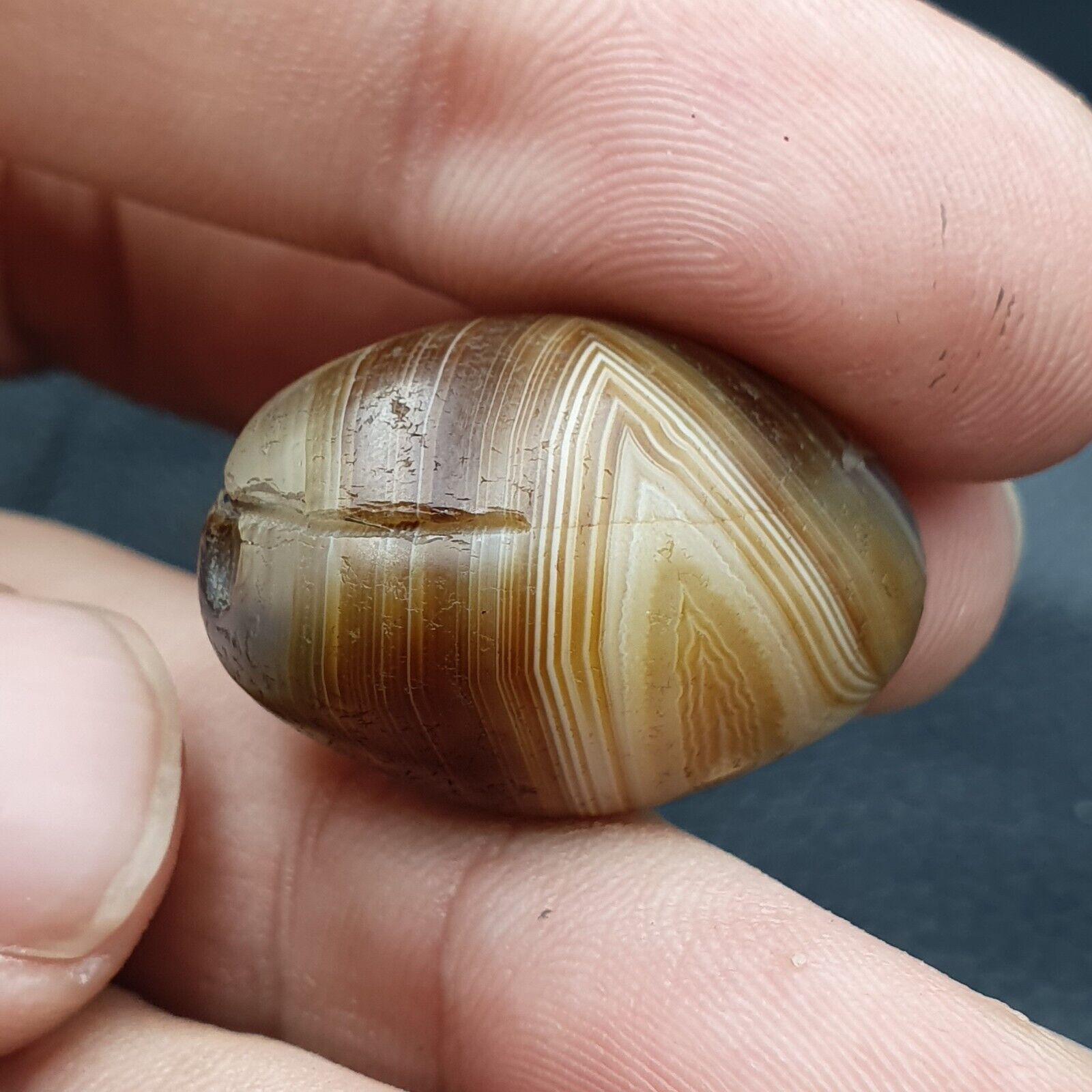 Ancient Suleimani Yellow Agate Agate Bead , Rare Himalayan agate bead
