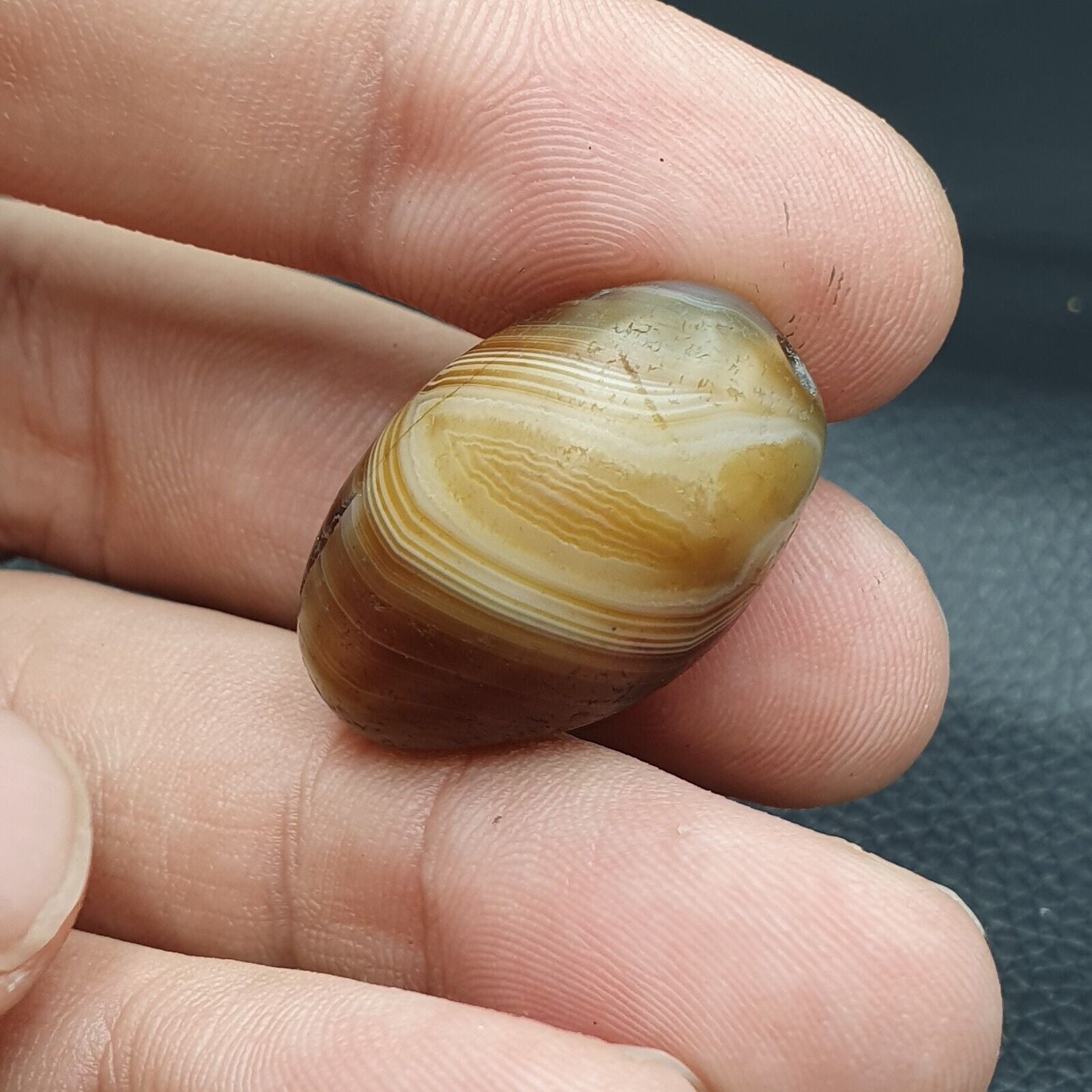 Ancient Suleimani Yellow Agate Agate Bead , Rare Himalayan agate bead
