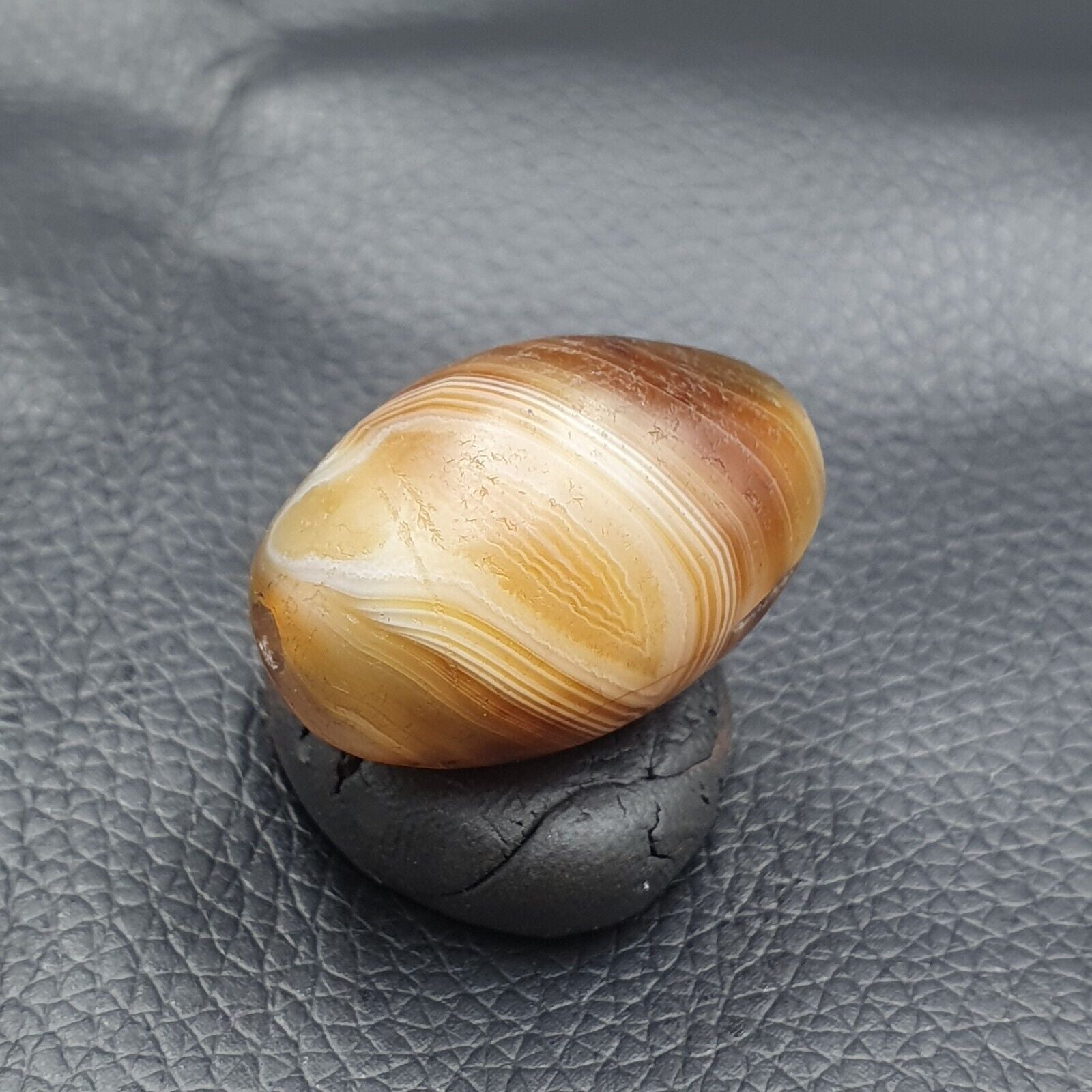 Ancient Suleimani Yellow Agate Agate Bead , Rare Himalayan agate bead