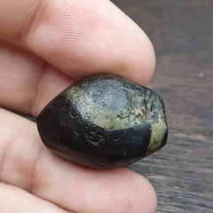 Antique Rare Himalayan Suleimani Black Agate Bead - Authentic Agate from the Himalayas