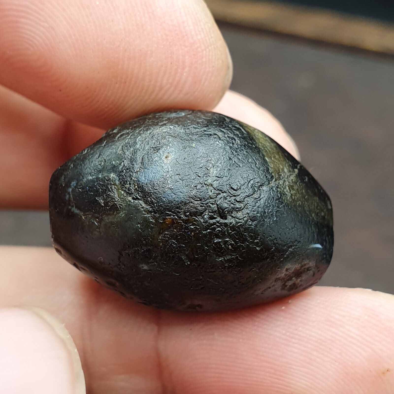 Ancient Suleimani black Agate Agate Bead ,Antique Rare Himalayan agate bead