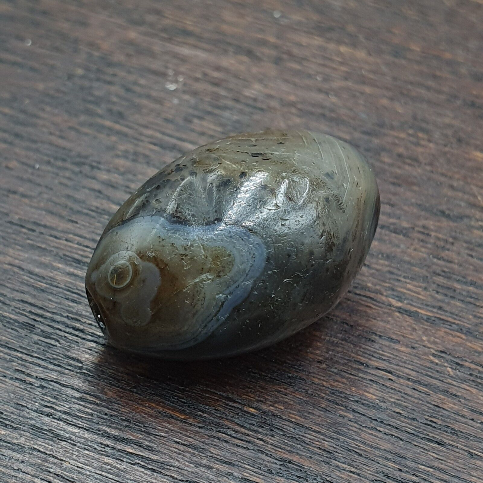 Ancient Suleimani gray Agate Agate Bead ,Antique Rare Himalayan agate bead