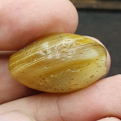 Ancient Suleimani Yellow Agate Agate Bead , Rare Himalayan agate bead SUL-5