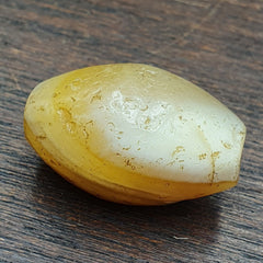 Rare Himalayan Suleimani Yellow Agate Bead - Authentic Ancient Agate from the Himalayas