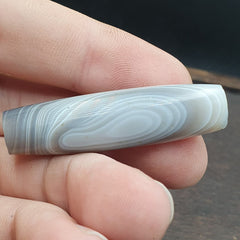 Antique Yemeni old agate Middle Eastern gray agate bead - historical artifact from Yemen.