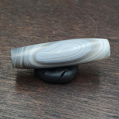 Antique Yemeni Old Agate Middle Eastern Gray Agate Bead
