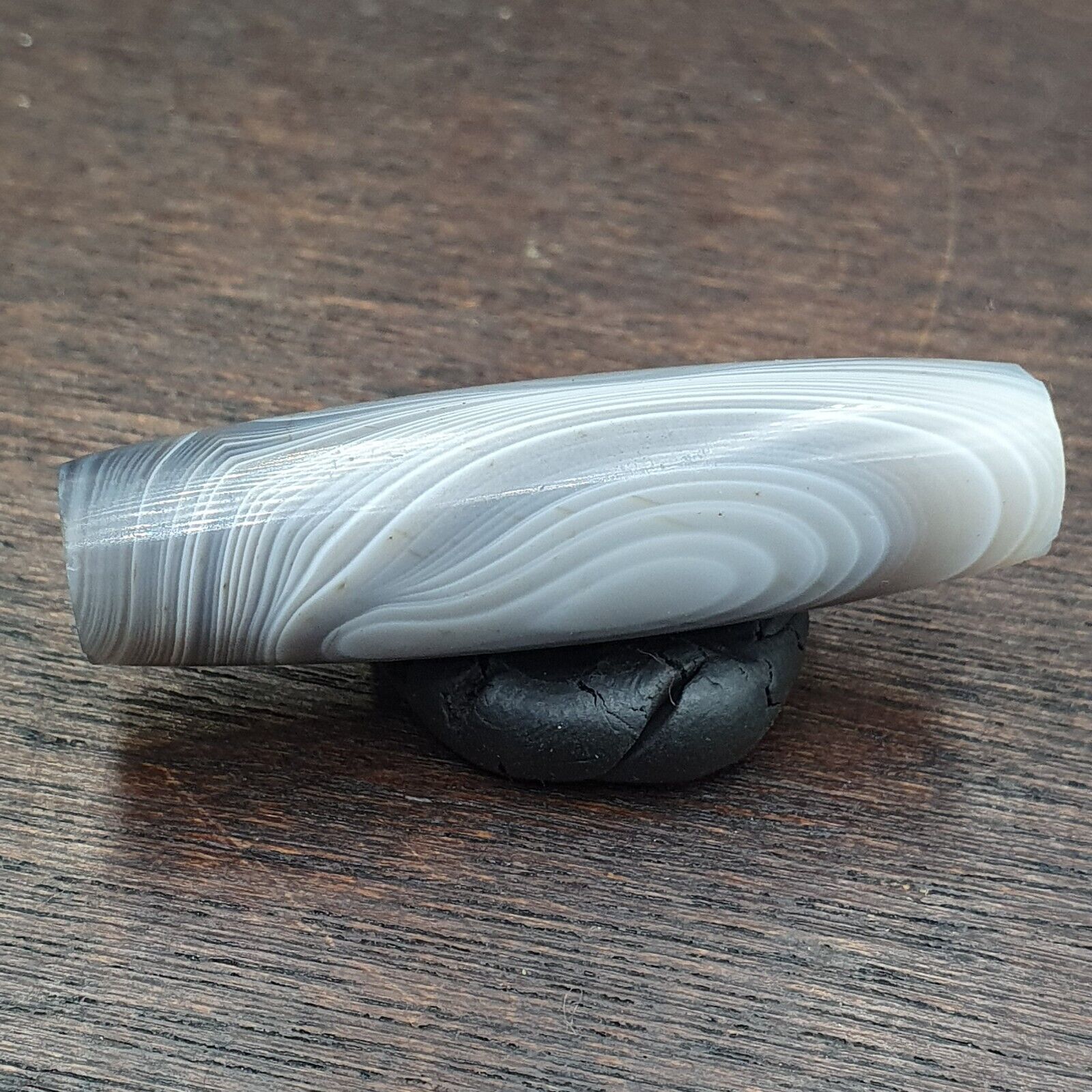 Antique Yemeni Old Agate Middle Eastern Gray Agate Bead