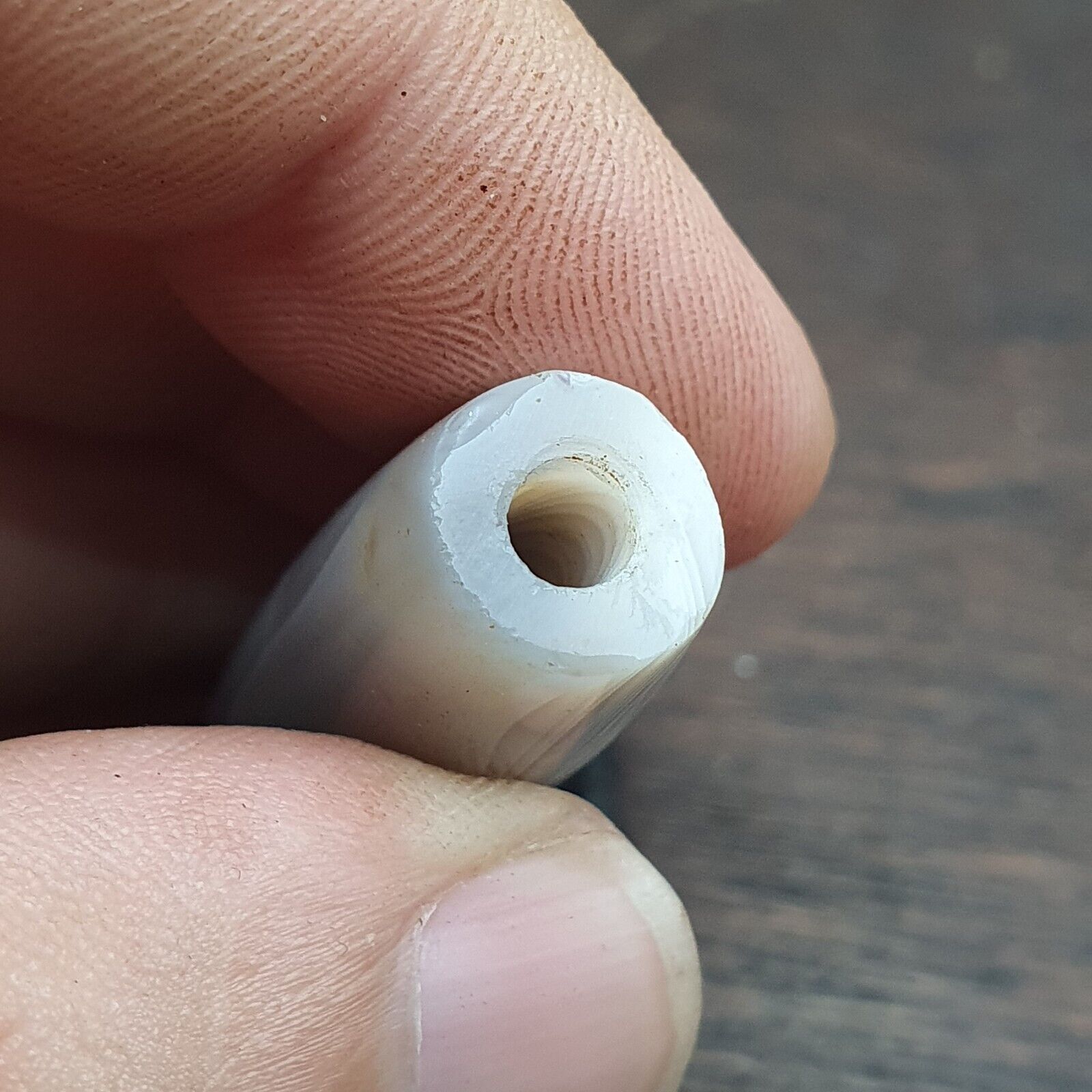 Antique Yemeni Old Agate Middle Eastern Gray Agate Bead