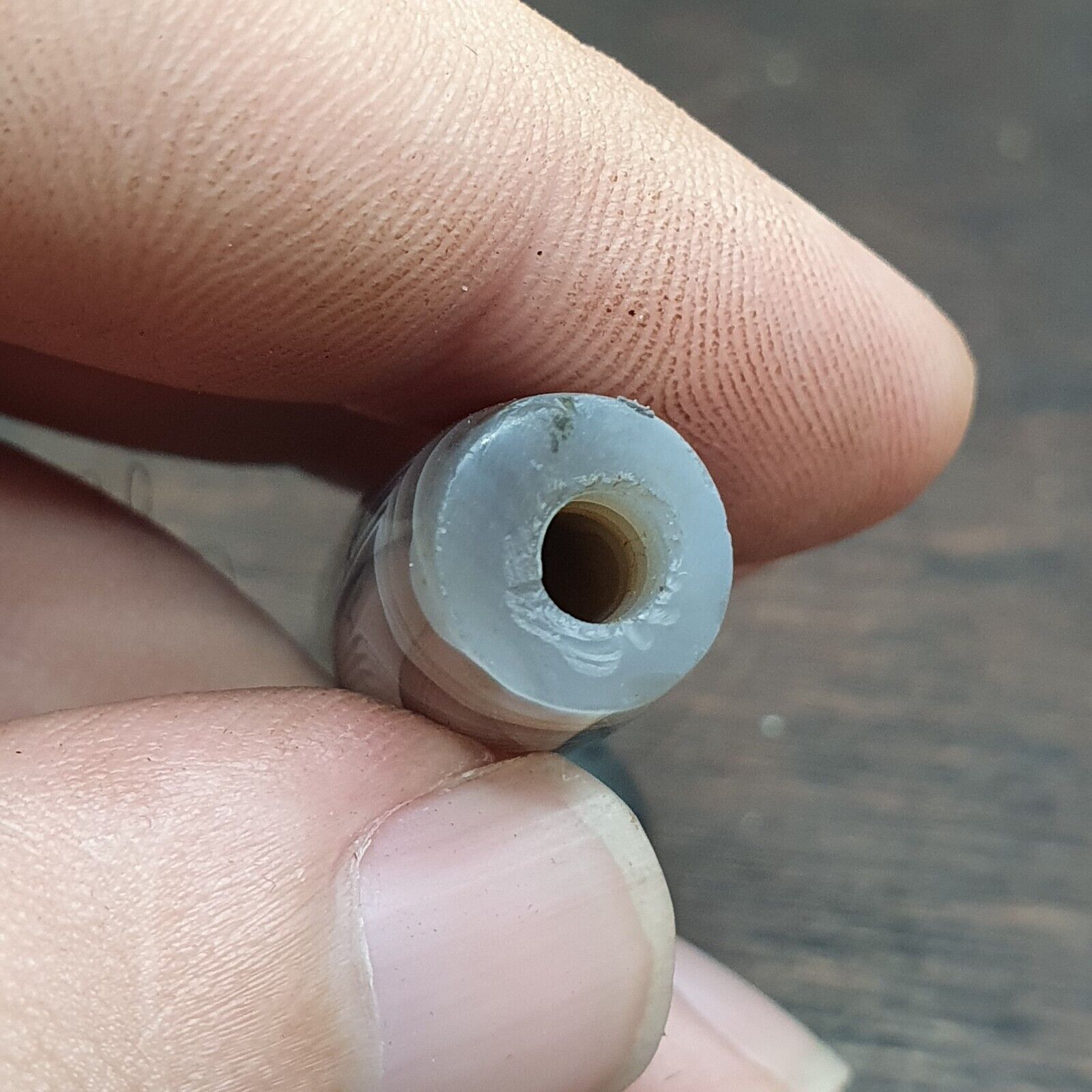 Antique Yemeni Old Agate Middle Eastern Gray Agate Bead