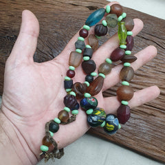 BEAUTIFUL Antique Style OLD AFRICAN GLASS Beads Strand