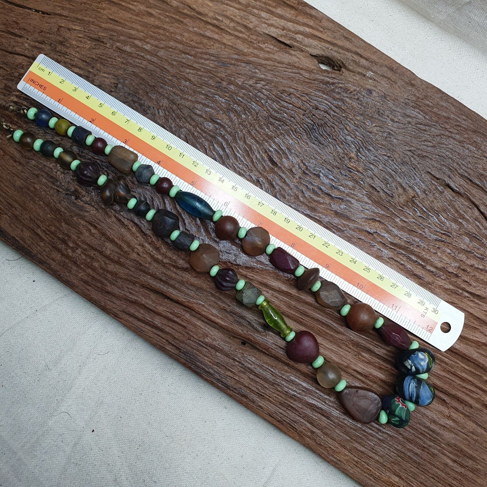 BEAUTIFUL Antique Style OLD AFRICAN GLASS Beads Strand