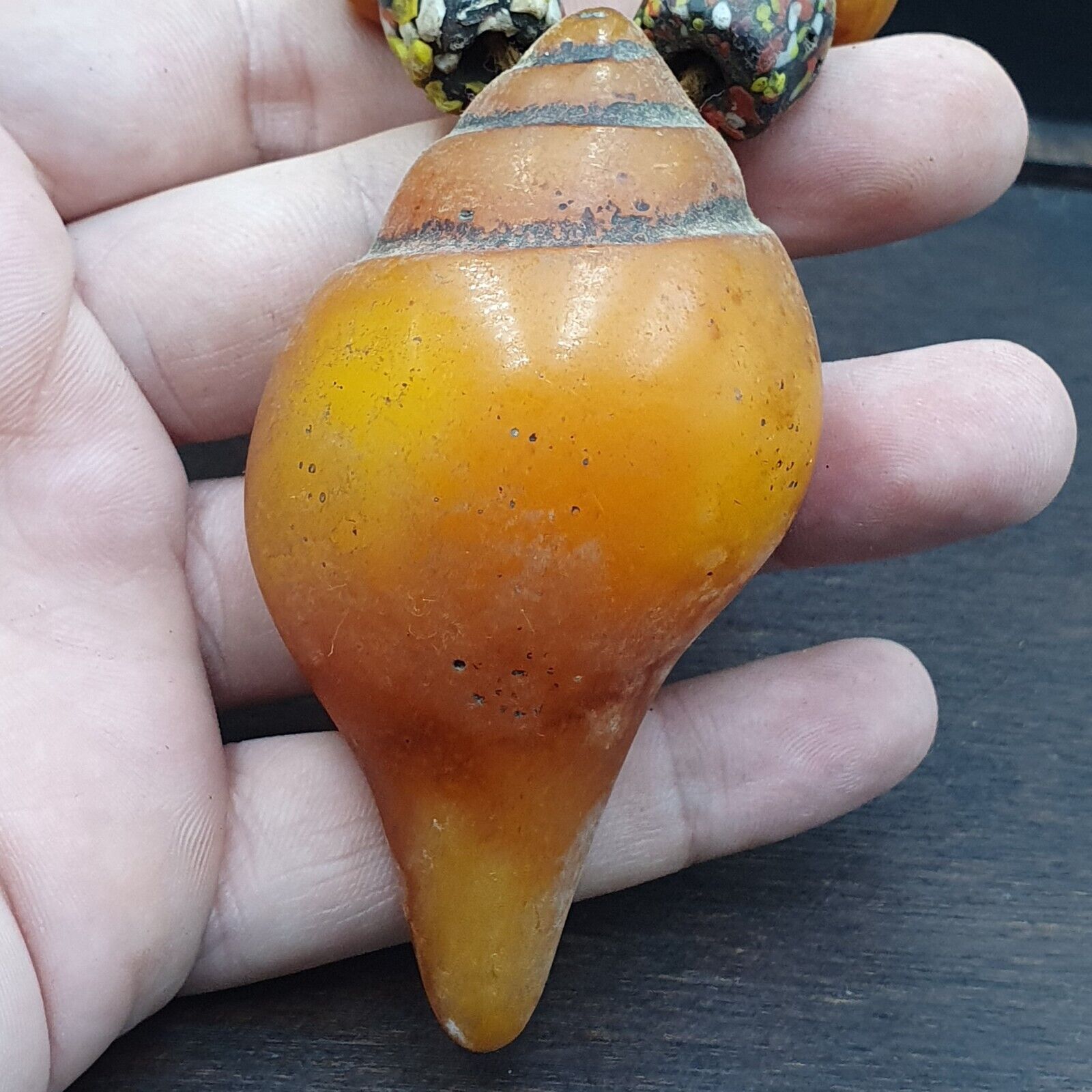 Moroccan Handcrafted Resin Amber Glass Vintage Jewelry African Necklace