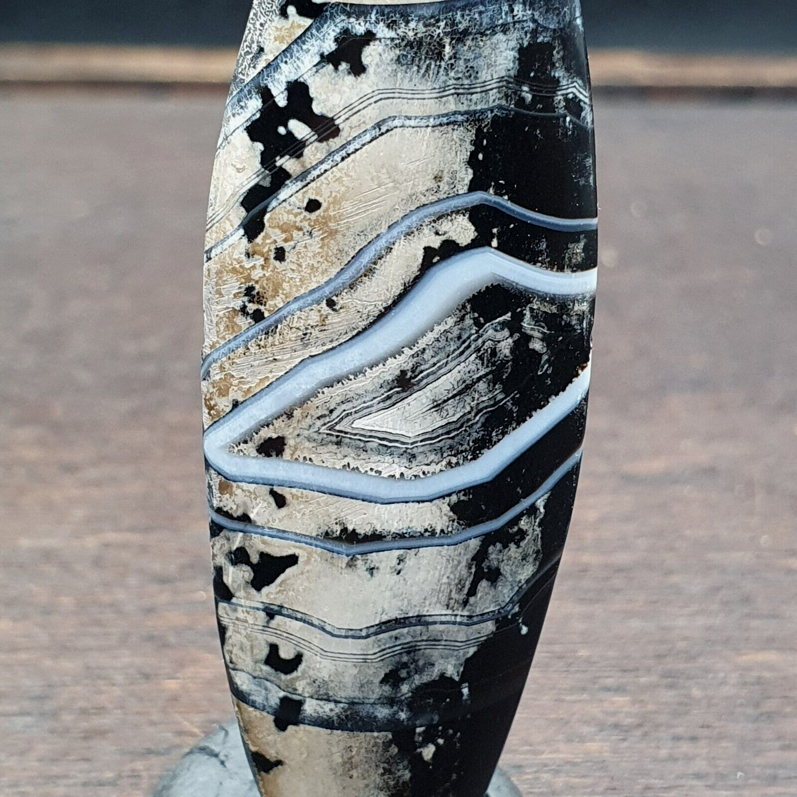 Antique Agate Bead With amazing Eye pattern Beautiful Patina.