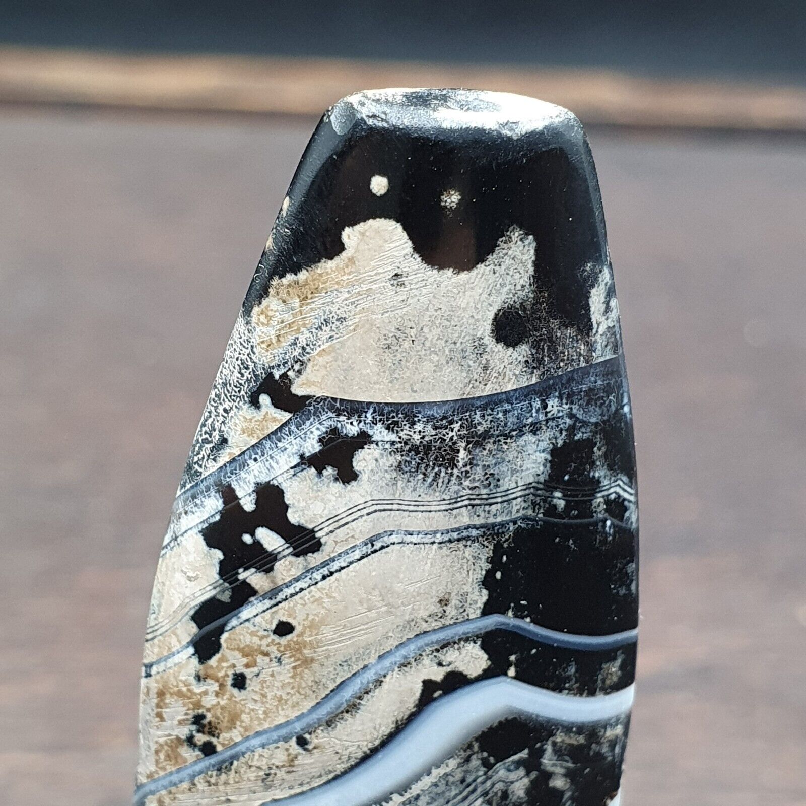 Antique Agate Bead With amazing Eye pattern Beautiful Patina.