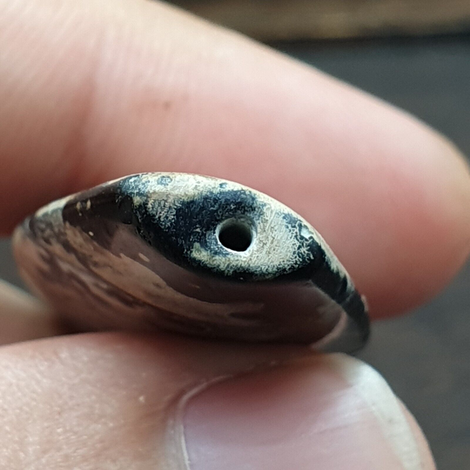 Antique Agate Bead With amazing Eye pattern Beautiful Patina.