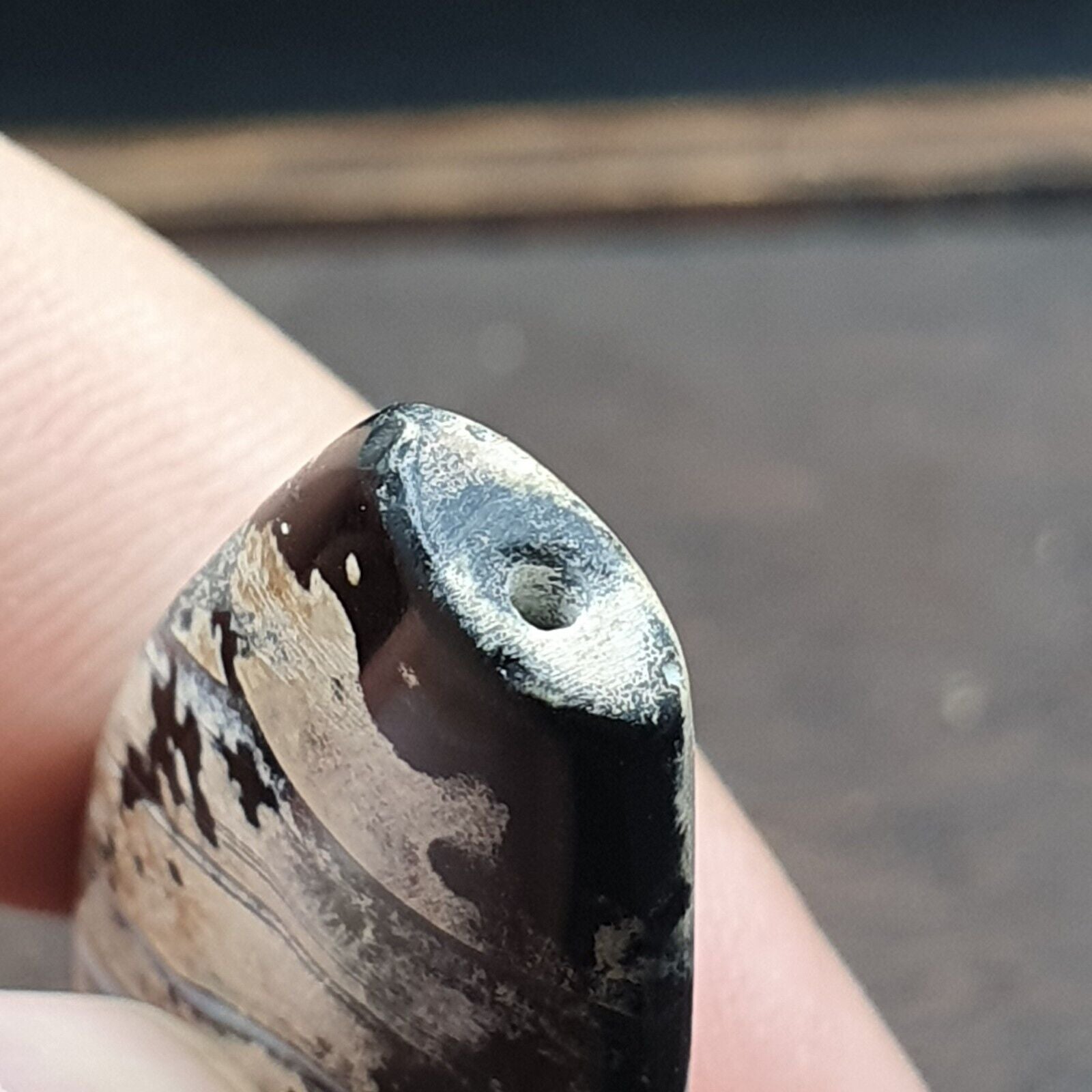 Antique Agate Bead With amazing Eye pattern Beautiful Patina.