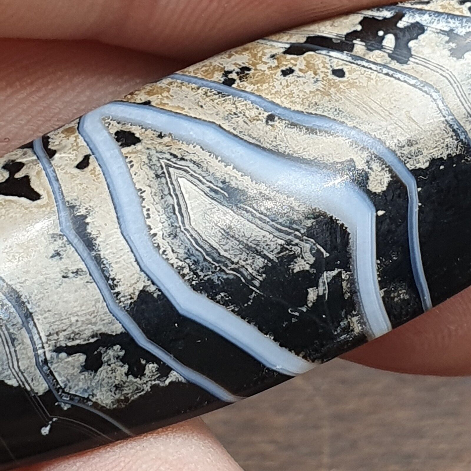 Antique Agate Bead With amazing Eye pattern Beautiful Patina.