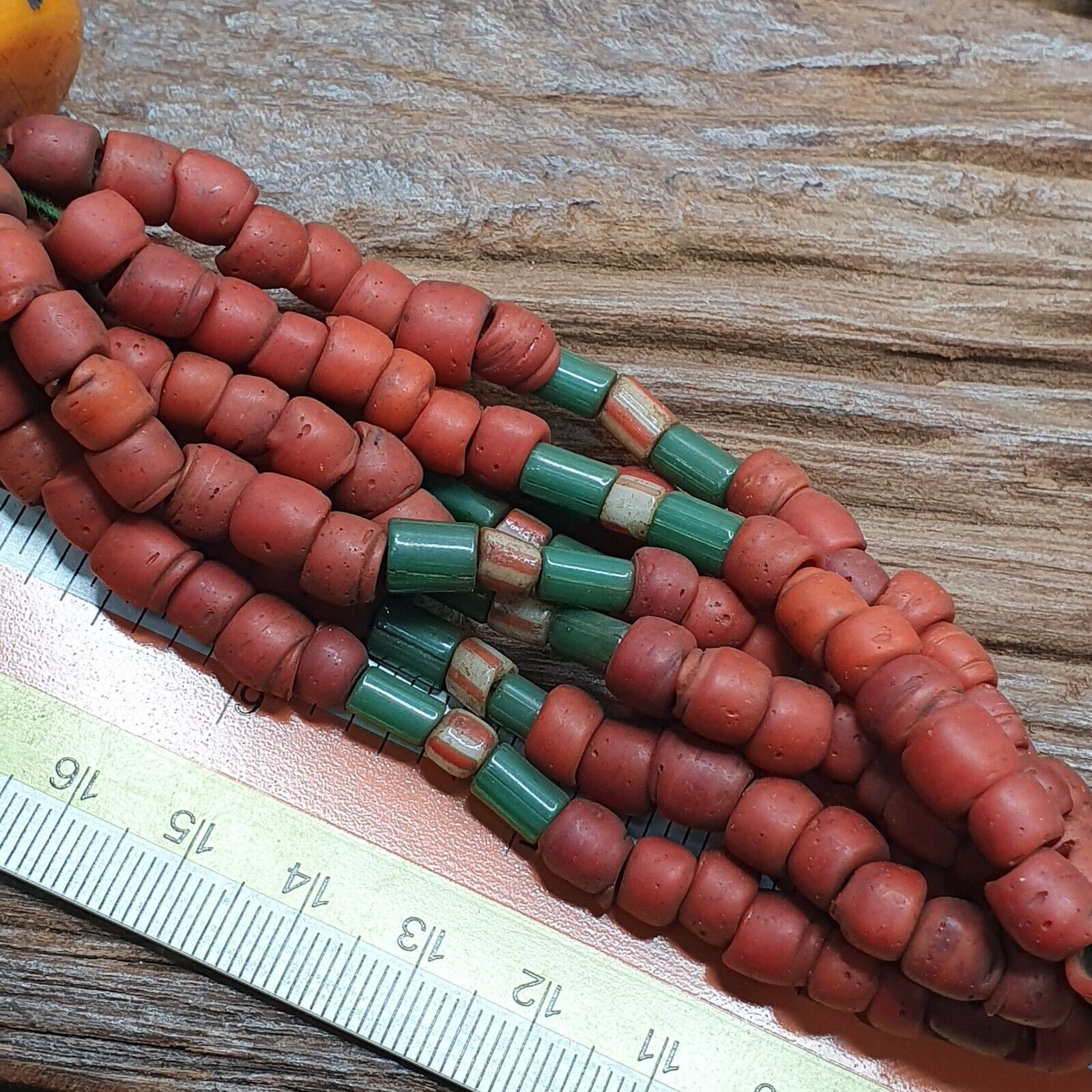 Handcrafted Amber Resin and glass beads Vintage Jewelry Necklace 333grams