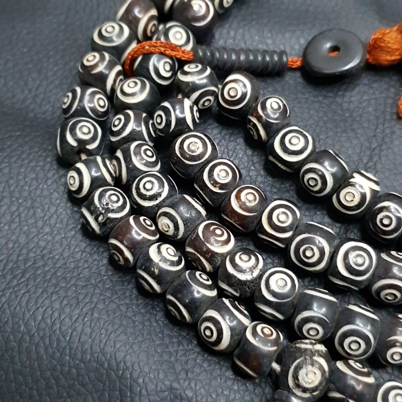 Vintage Himalayan Carved Bone 108 BEADS ROSARY Mala TB-B1
