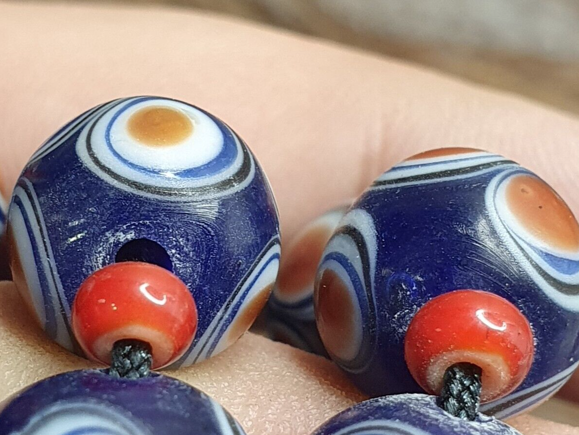 Amazing Hundred Eyes beads with venetian Red Whiteheart beads Necklace