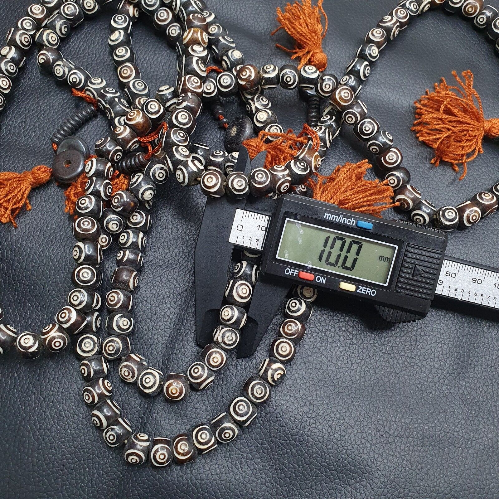 Vintage Himalayan Carved Bone 108 BEADS ROSARY Mala TB-B1