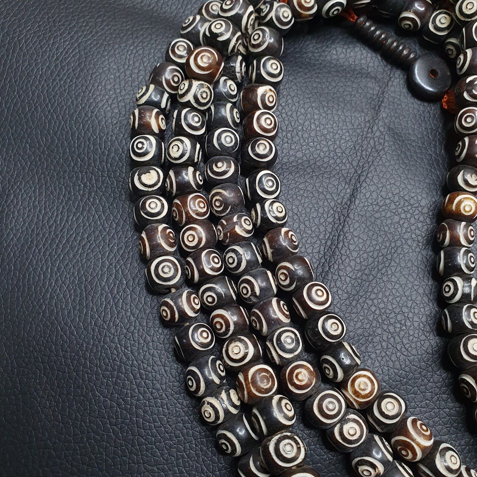 Vintage Himalayan Carved Bone 108 BEADS ROSARY Mala TB-B1