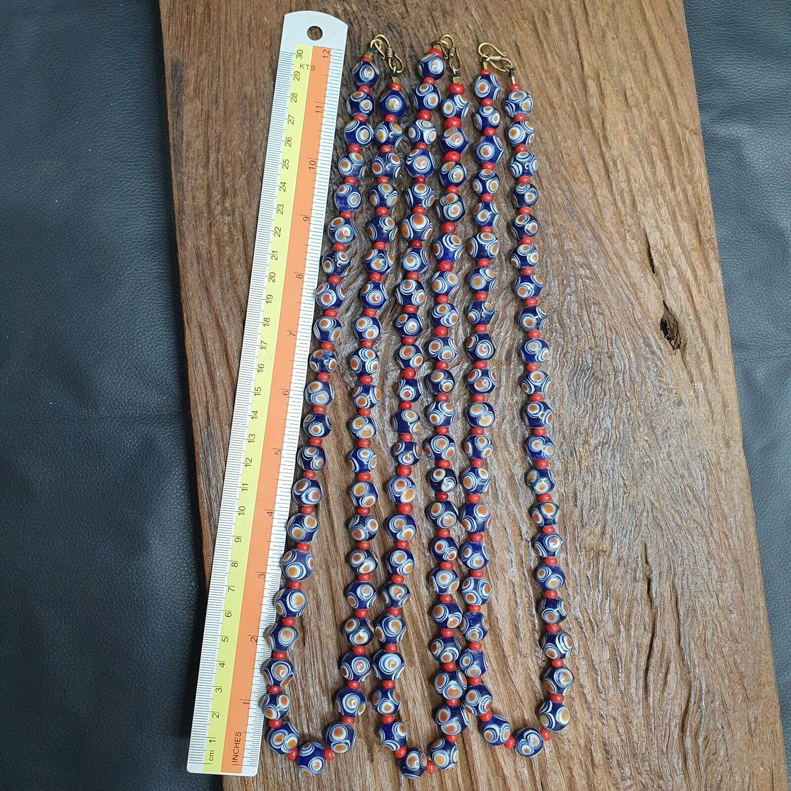Amazing Hundred Eyes beads with venetian Red Whiteheart beads Necklace