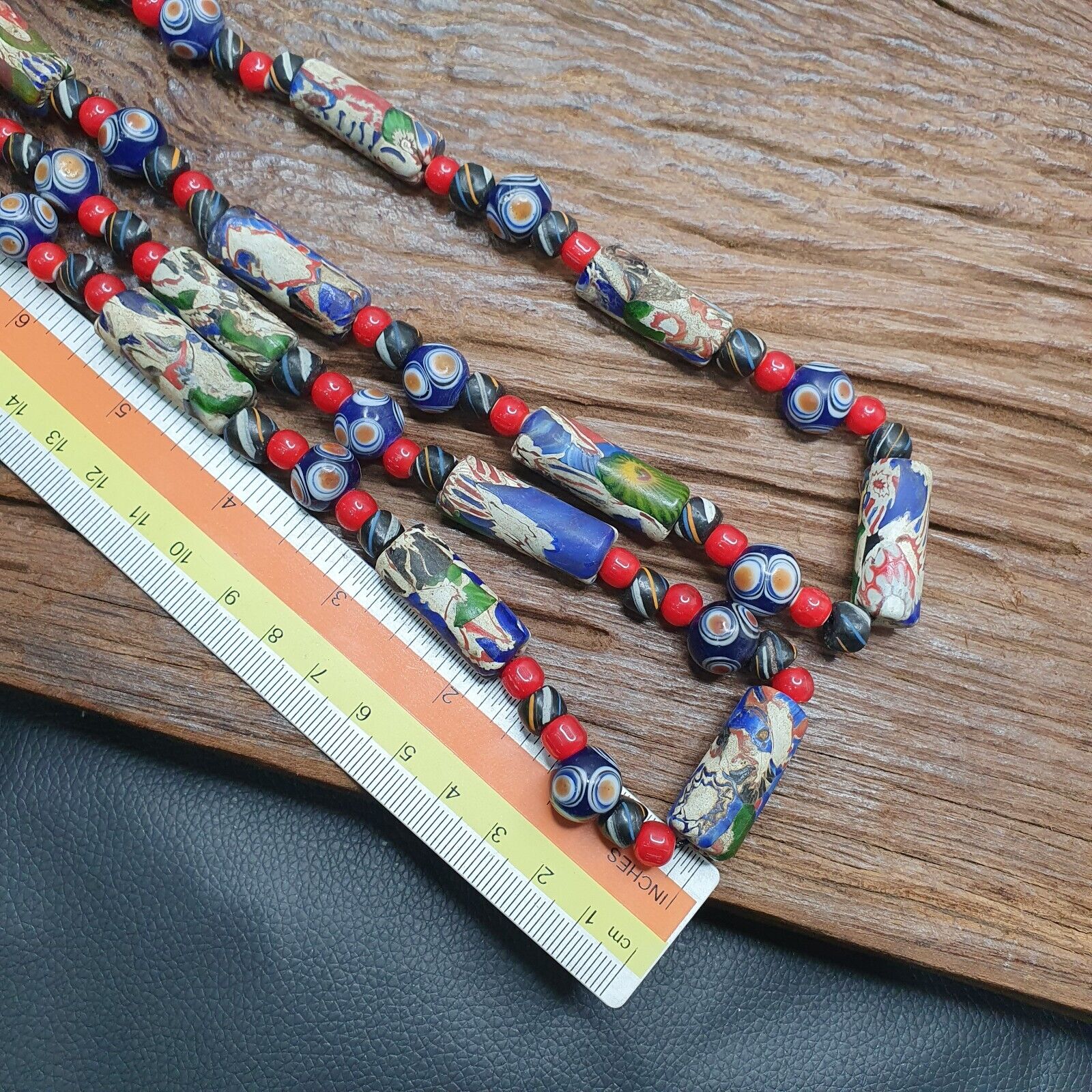 Venetian Millefiori Style beads with venetian Whiteheart and eye beads Necklace