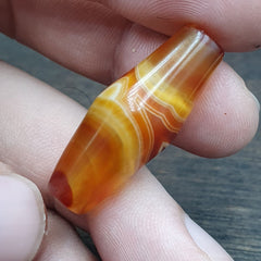 Antique Yemeni Agate Natural Eye Agate Bead very unique Pattern #6