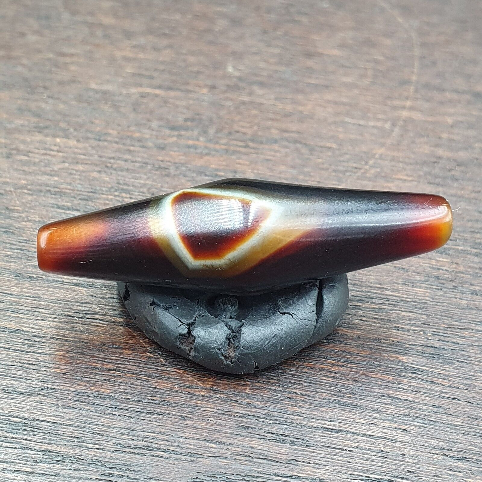 Antique Middle Eastern Red Agate Natural Eye Agate Bead very unique Pattern #2