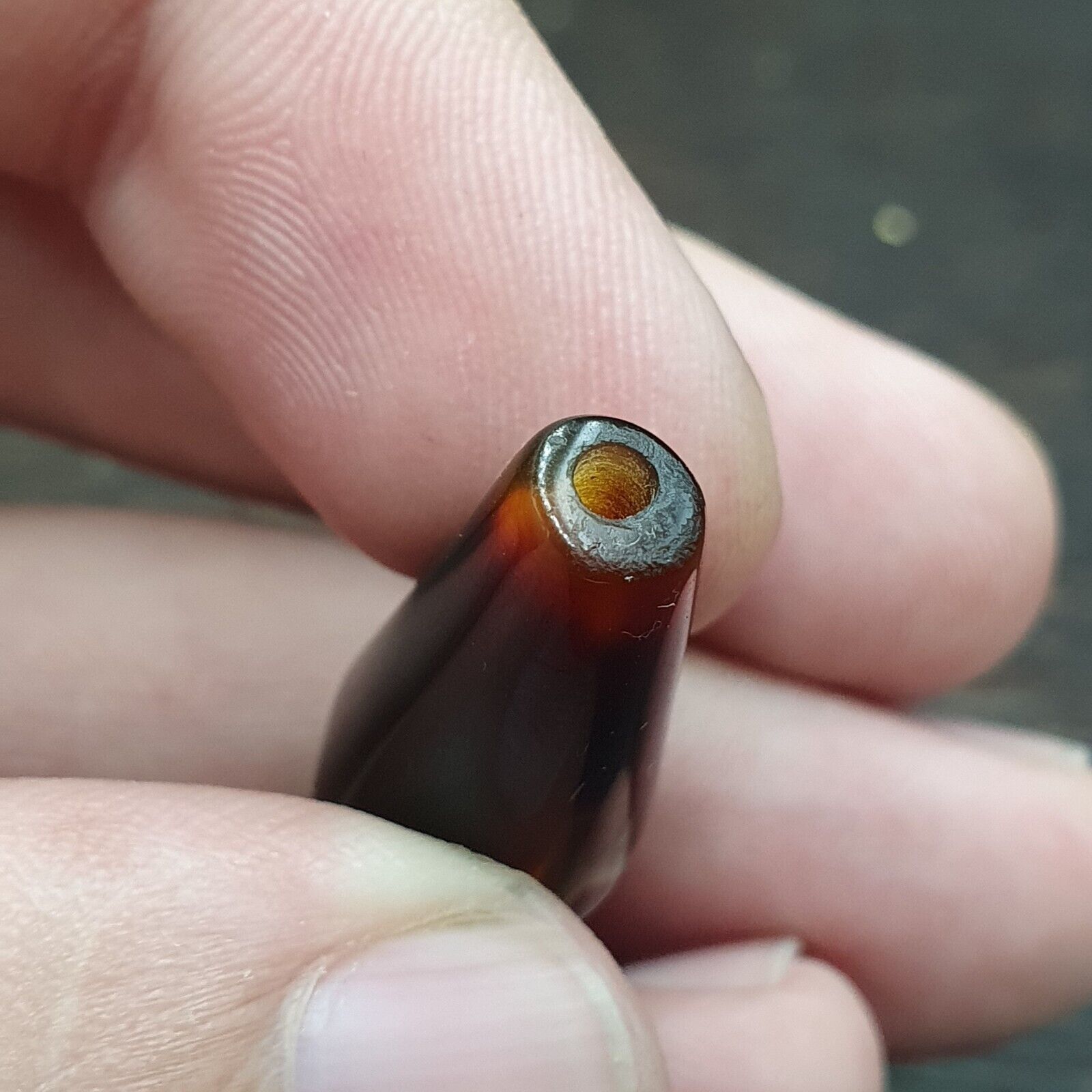 Antique Middle Eastern Red Agate Natural Eye Agate Bead very unique Pattern #2