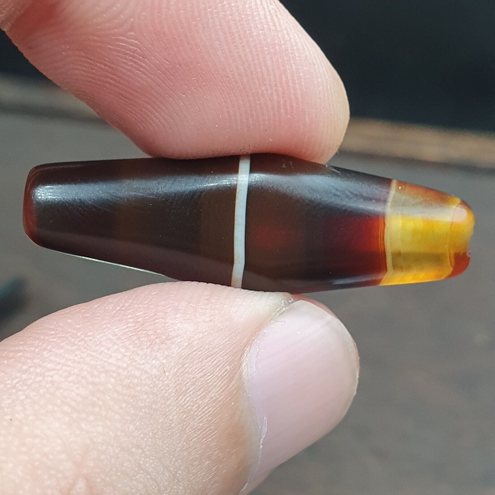 Antique Yemeni Agate Natural Agate Bead very unique Pattern #7