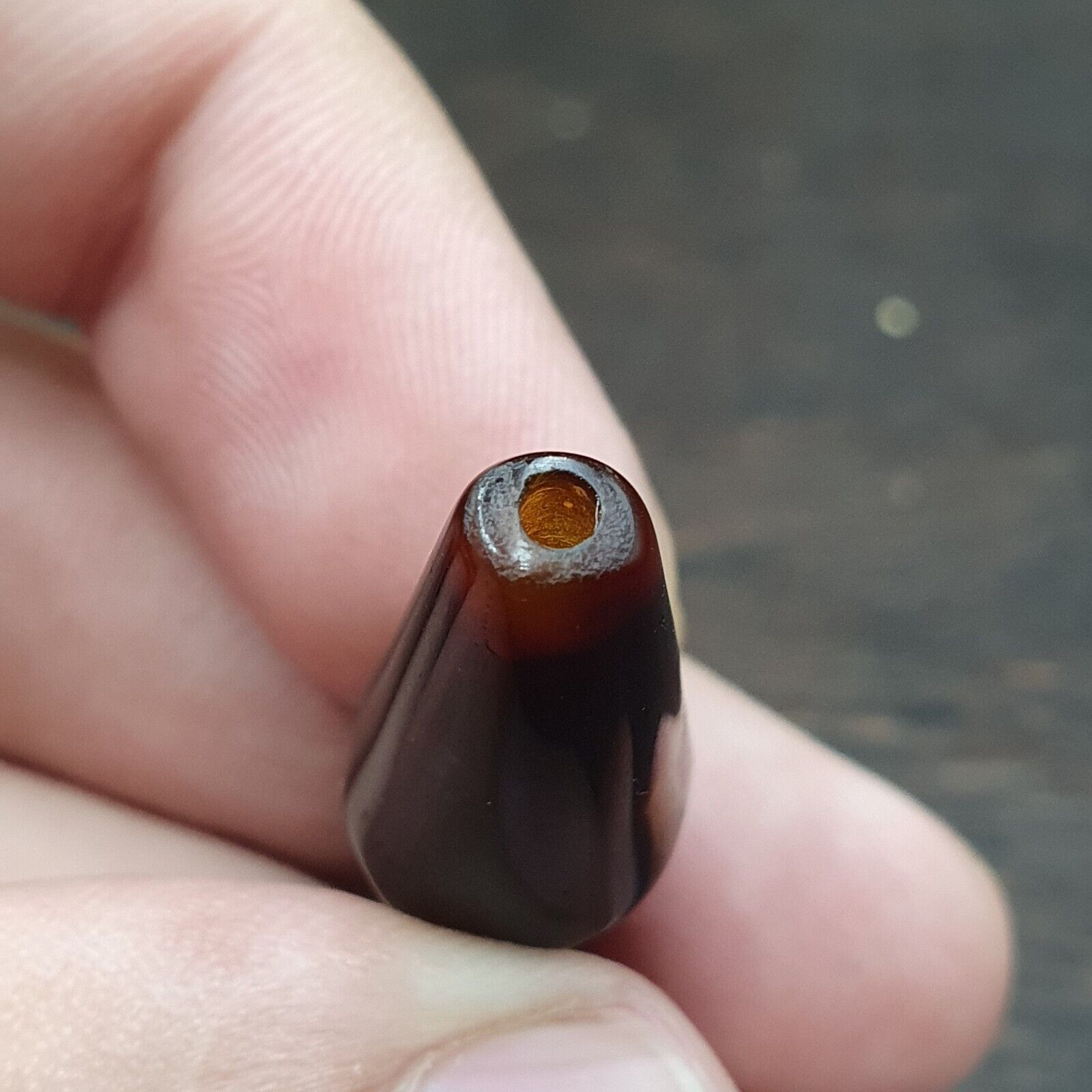 Antique Middle Eastern Red Agate Natural Eye Agate Bead very unique Pattern #2