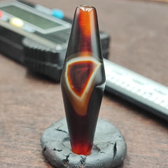 Antique Middle Eastern Red Agate Natural Eye Agate Bead very unique Pattern #2