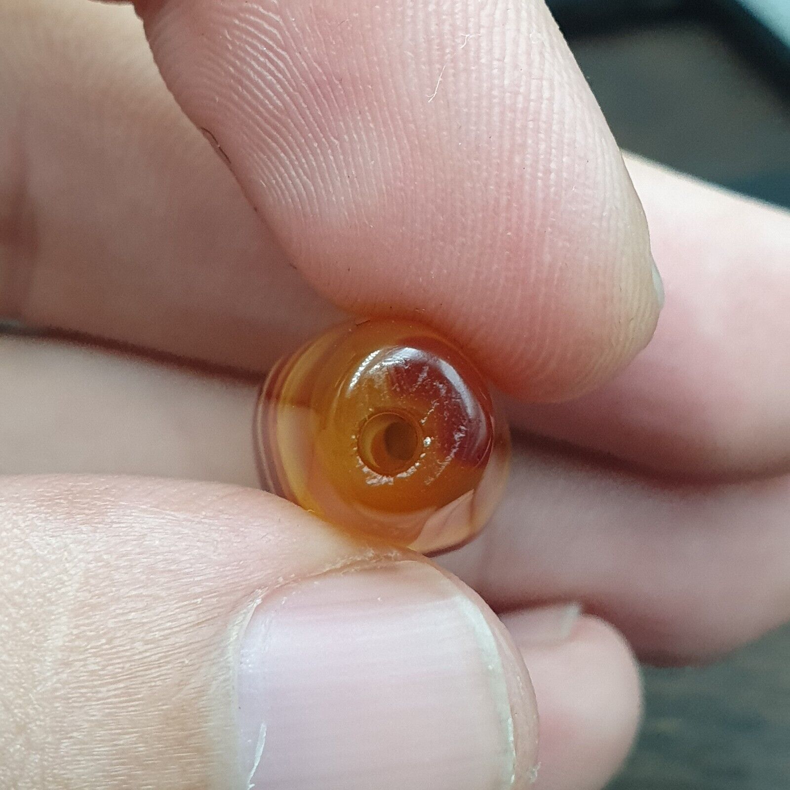 Antique Yemeni Agate Natural Eye Agate Bead very unique Pattern #6
