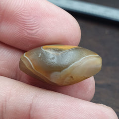 Ancient Suleimani Gray Agate Bead , Rare Himalayan agate bead