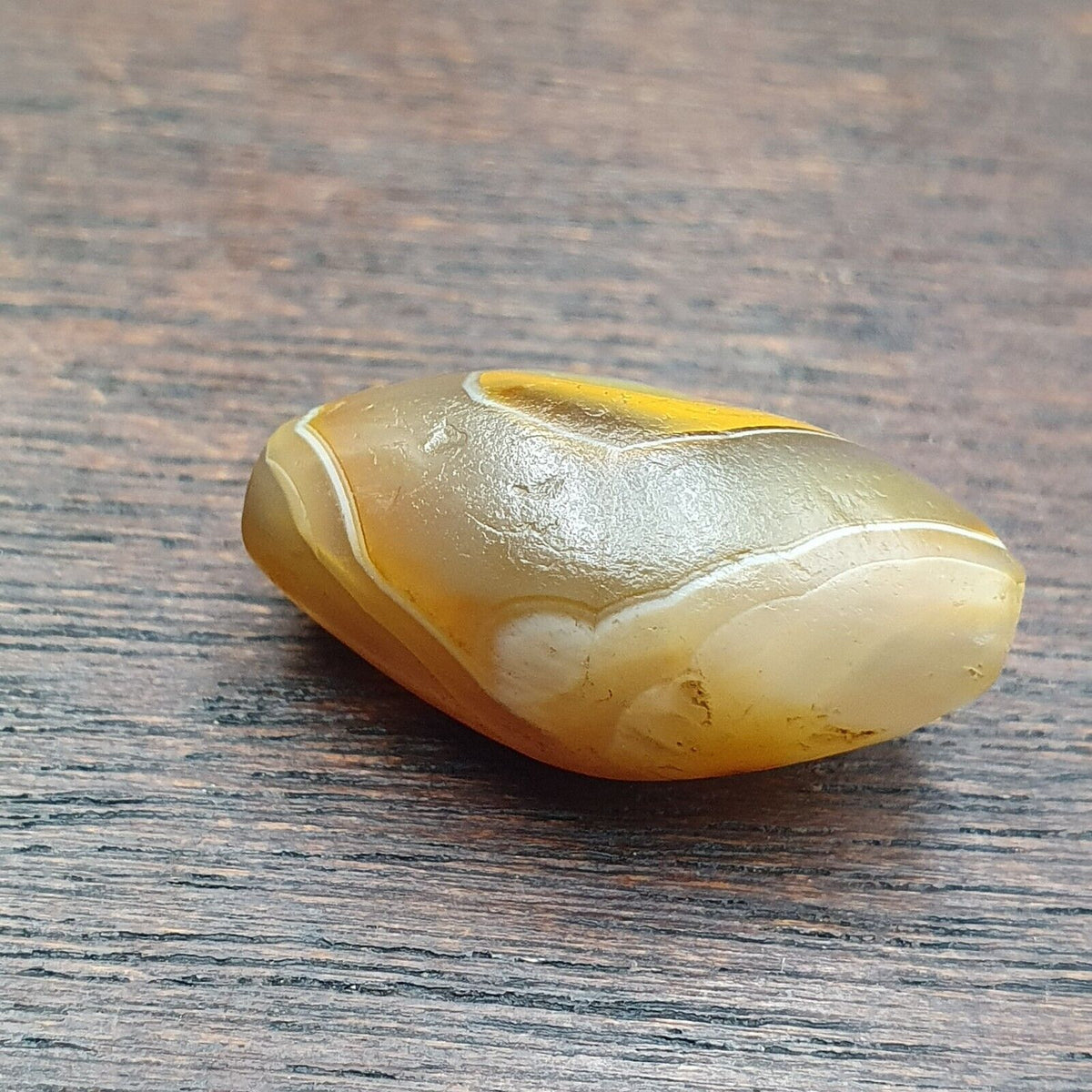 Ancient Suleimani Gray Agate Bead , Rare Himalayan agate bead