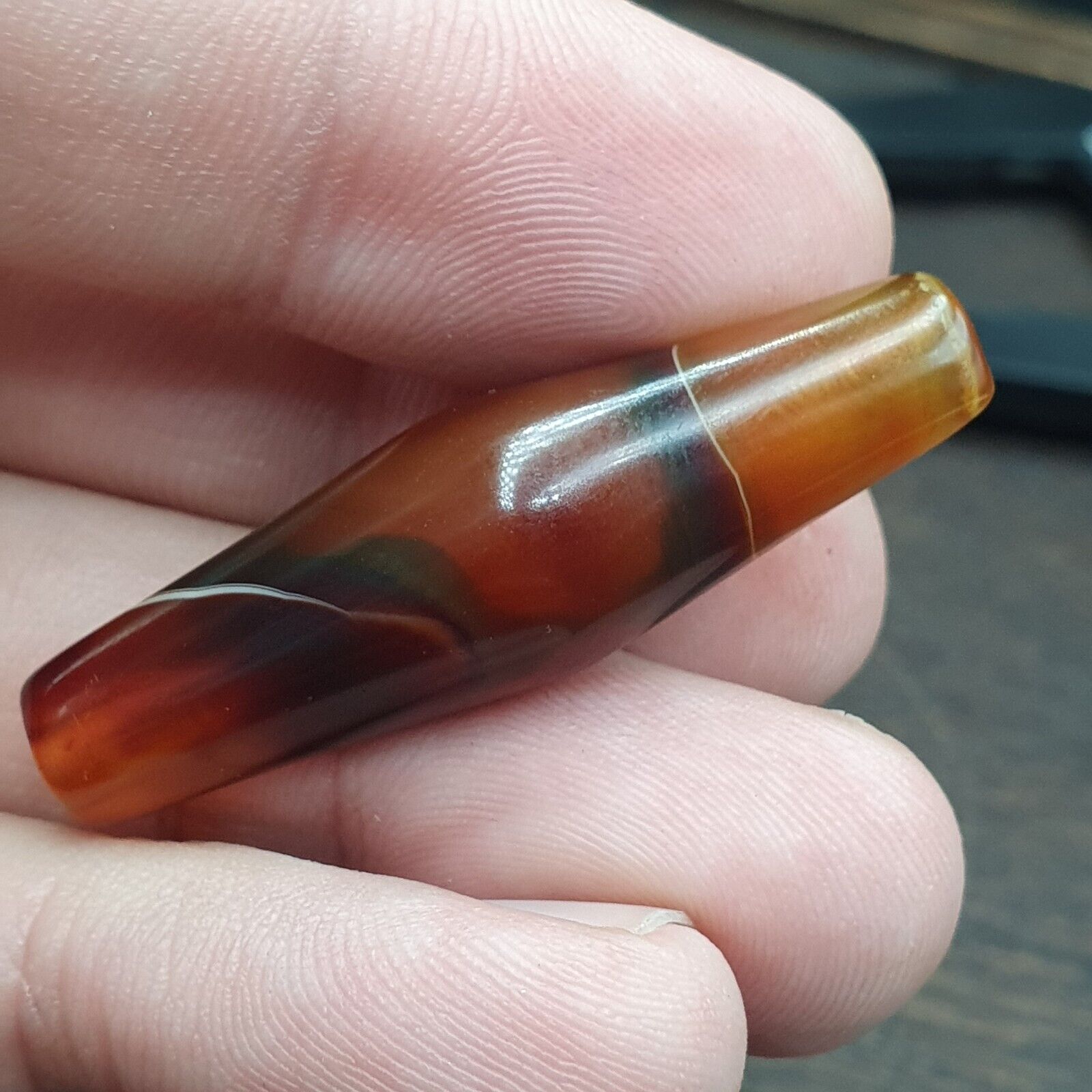 Old Yemeni Agate Natural Eye Agate Bead very unique Pattern #4