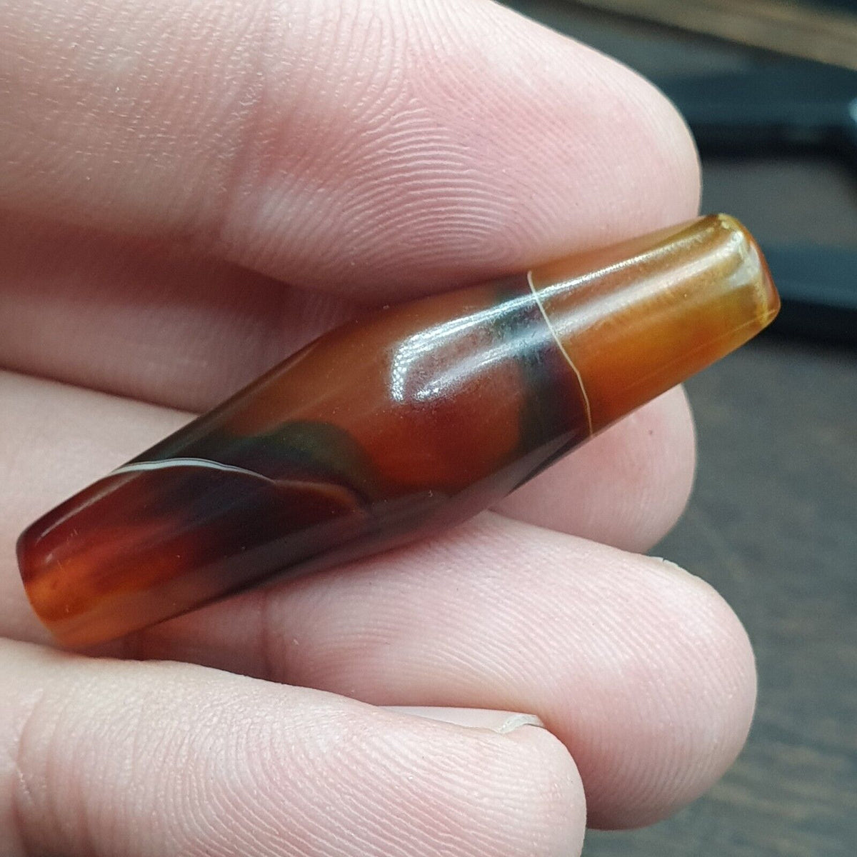 Old Yemeni Agate Natural Eye Agate Bead very unique Pattern #4
