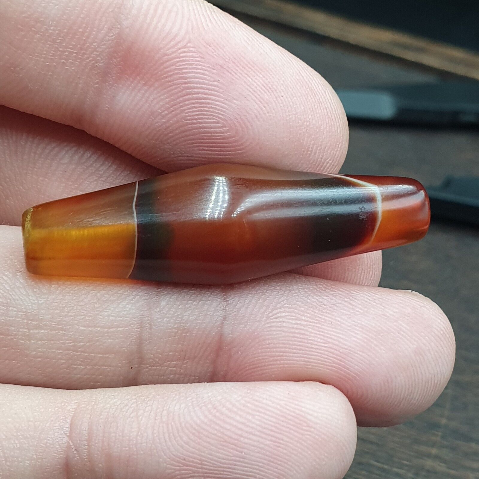 Old Yemeni Agate Natural Eye Agate Bead very unique Pattern #4