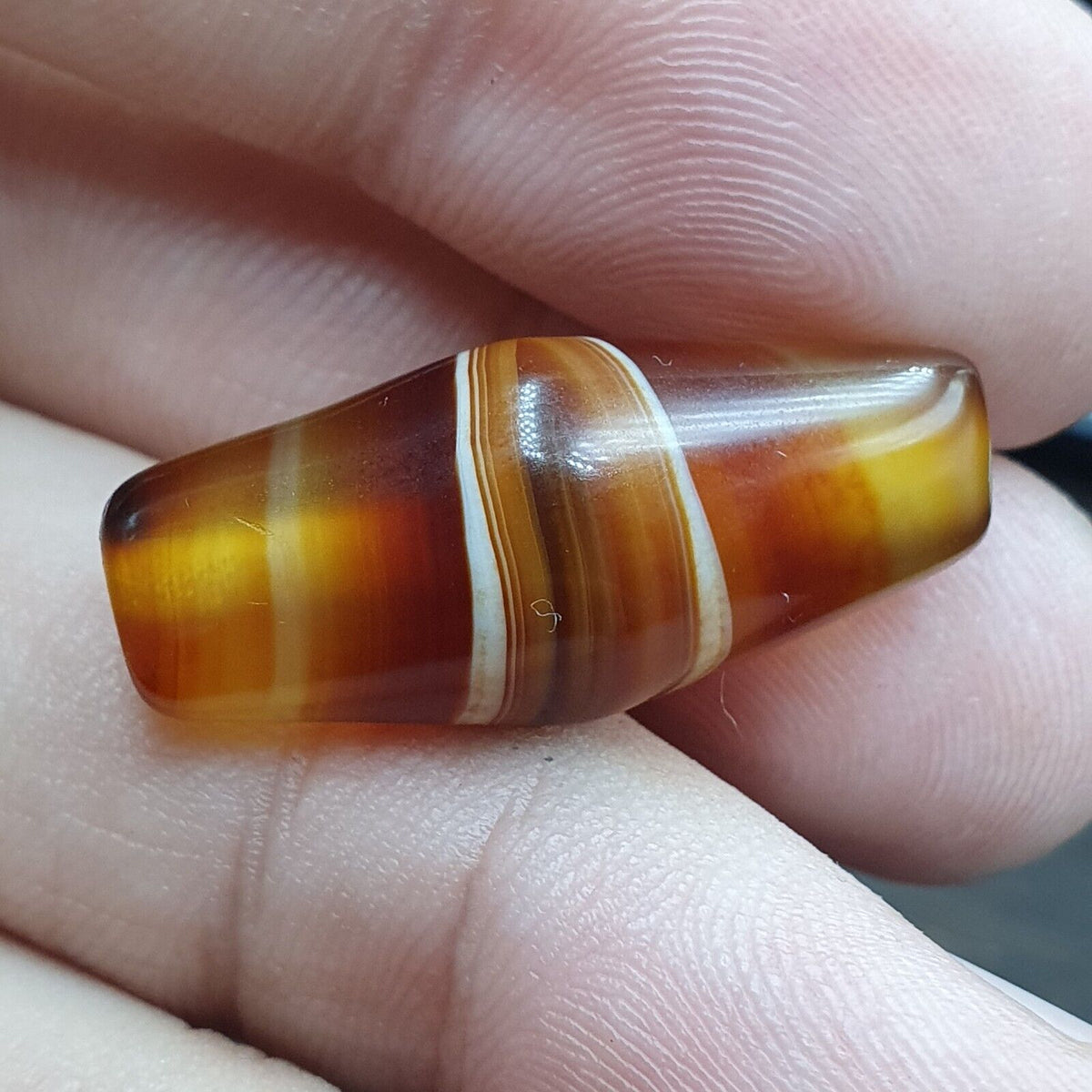 Antique Middle Eastern Agate Natural Eye Agate Bead very unique Pattern #3