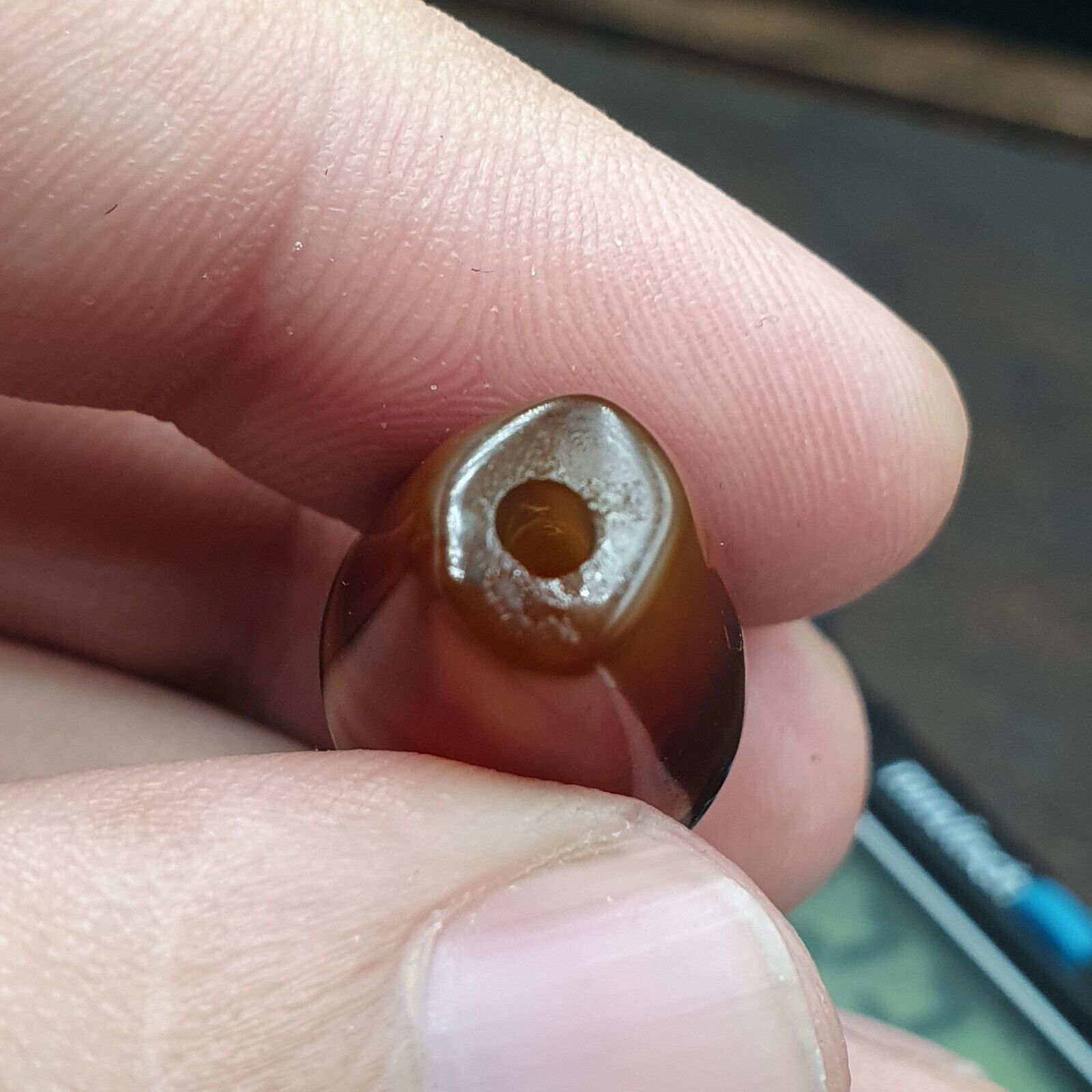 Antique Yemeni Agate Natural Eye Agate Bead very unique Pattern #5